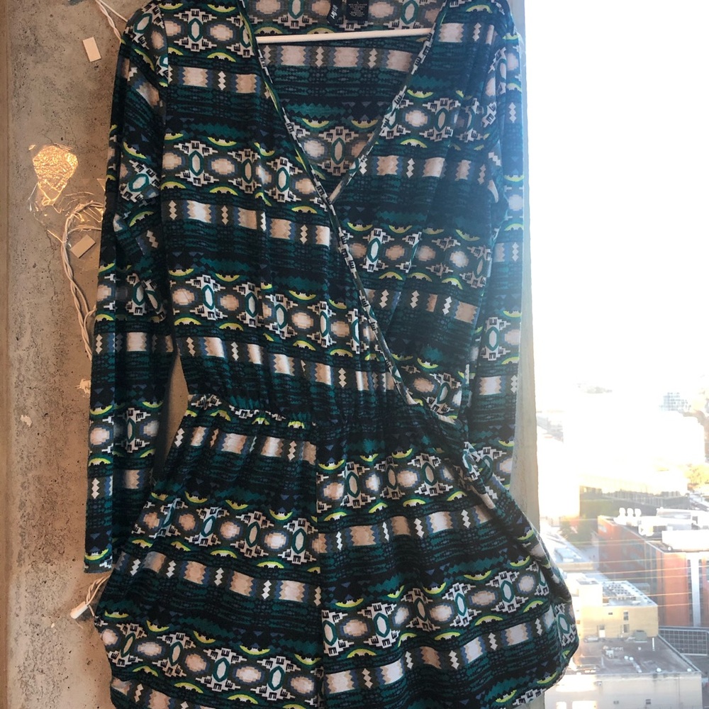 Beautiful green print floral romper SOLD